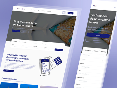 ✈️🌍Flight Ticket Website - part 1 airplane booking eng figma figma ui flight flight ticket journey ltr mobile phone plane responsive site ticket trip ui web website