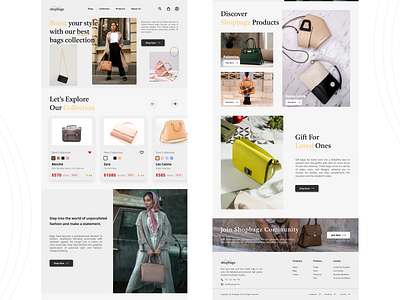 shopbagz - Simple E-Commerce Web Design application bags commerce e commerce online shop simple website ui uidesign web webdesign