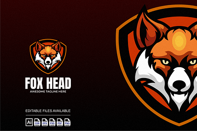 Fox Head Illustration Mascot Design 3d branding colorful design fox graphic design illustration logo
