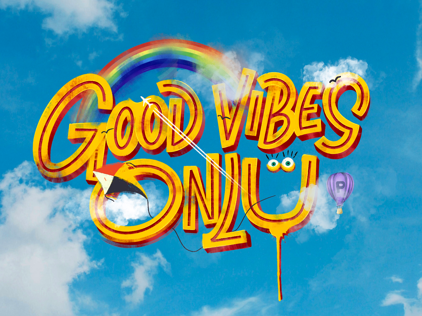 Good Vibes Only illustration lettering print sketch typography