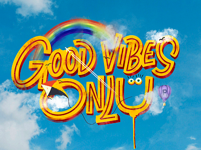 Good Vibes Only illustration lettering print sketch typography