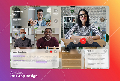 Daily UI Challenge - 010 - AI Video call app Design design figma illustration product design ui uiux ux