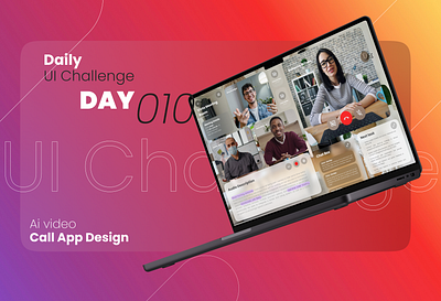 Daily UI Challenge - 010 - AI Video call app Design design figma illustration product design ui uiux ux