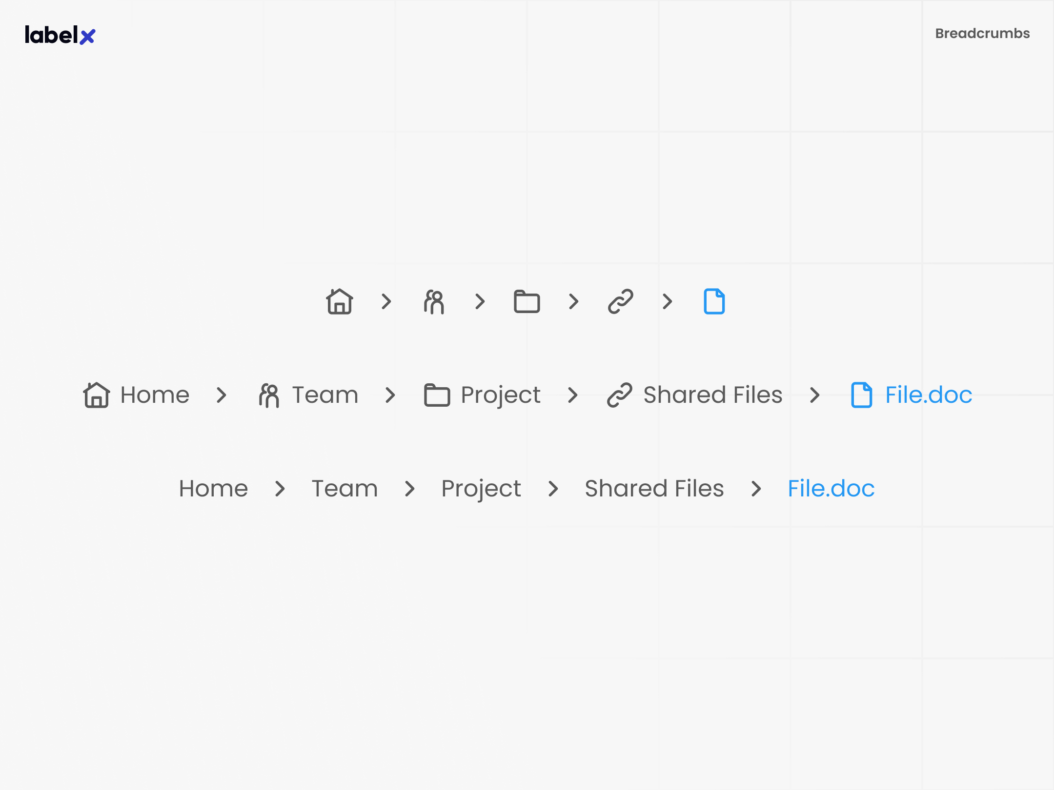 Breadcrumbs UI Component by LabelX on Dribbble