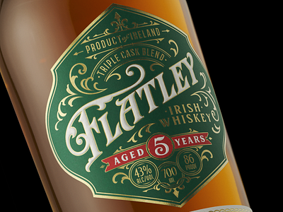 Flatley. Whiskey.CGI 3d bottle brand branding cgi glass graphic design photo whiskey whisky
