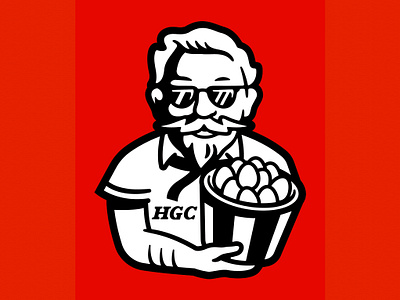 HGC bucket colonel design eggs golf illustration lettering logo spoof typography vector