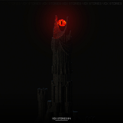 VoxStories #4 - Eye of Sauron 3d diorama eye of sauron isometric lord of the rings lotr sauron villain voxel voxels