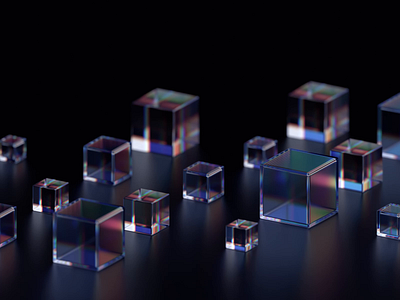 Glass cubes 3d abstract animation background blender blocks branding concept cubes design dispersion endless geometric glass loop minimal refraction render shape technology