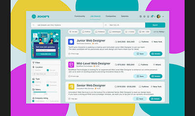 JOOPY: Job Search Web App Design graphic design illustration job job search ui ux