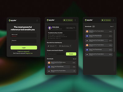 Chrome Extension Design black design chrome chrome extension clean ui dark interface expert design extension figma design graphic design neon green ui ui design ux design