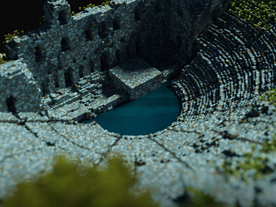 VoxStories #6 - Ancient Amphitheatre ampitheatre ancient athens concept art diorama greece iso isometric sparta voxel voxels