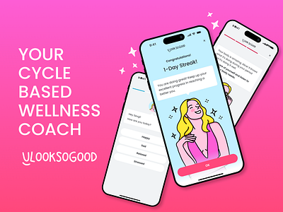 U Look So Good: Streak coach cycle cycle based cycle tracker daily fem tech female follicular health luteal menstrual mobile ovulation period period tracker story streak tone of voice tracker wellness