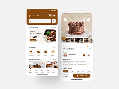 Bakery Shop Mobile App UIUX Design | Figma | App UI Design app design app ui app ui designer bakery shop app cake shop app design designer figma figma designer hire designer hire mobile app designer hire ui ux designer minimal app design mobile ui designer ui ui design user experience user interface ux ux design