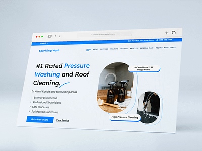 Pressure Washing and Roof Cleaning - UI Design branding design graphic design landing page ui uiux website websiteuidesign