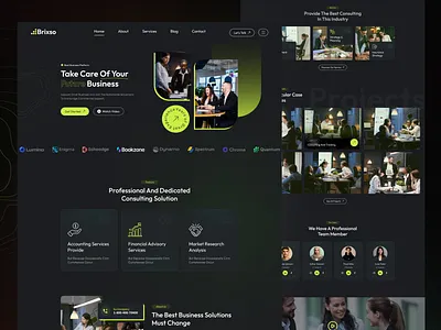 Brixso - Corporate Business Agency Website Design accountants agency best shot business company consultant consulting corporate creative design finance financial landing page logo marketing minimal modern portfolio professional services ui