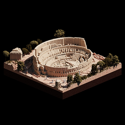 VoxStories #8 - The Colosseum 3d amphitheatre ancient building colosseum diorama emperor gladiator iso isometric italy julius caesar magicavoxel roman empire rome voxel voxels warrior