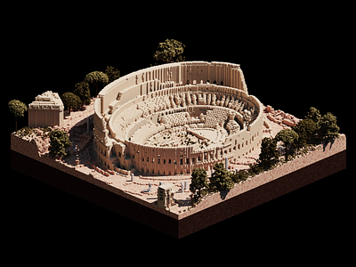 VoxStories #8 - The Colosseum 3d amphitheatre ancient building colosseum diorama emperor gladiator iso isometric italy julius caesar magicavoxel roman empire rome voxel voxels warrior