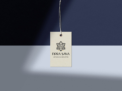 Product Tag Design for Flora Sana blue branding design graphic design logo logo design mockup natural natural cream oil product tag well being