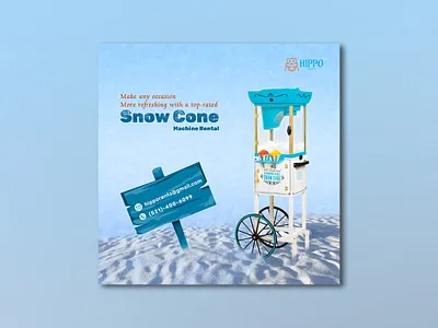 Snow Cone Rent Banner banner branding design google ads graphic design illustration illustrator photoshop social media banner social media post typography vector