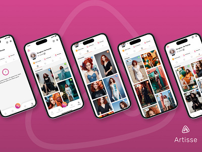Artisse AI: Profile account ai artificial avatar favorites gallery generated generation history intelligence listing mobile photo photograph profile prompt published saved shared ux