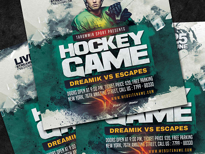 Hockey Game Flyer event flyer instagram template poster psd