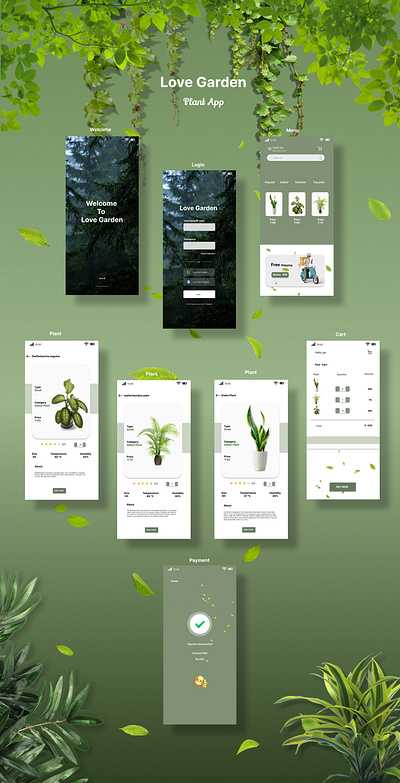 plant brand branding garden graphic design mobile mobile app mobile application nursery plant plant plants ui uiux ux website website design