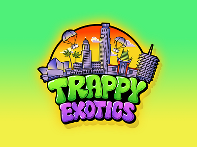 Trappy Exotics - Hand Drawn Custom Logo branding cannabis custom logo design graphic design hand drawn hand drawn logo hand lettering illustration lettering