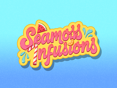 Seamoss Infusions | Hand Drawn Custom Logo branding custom logo hand drawn hand drawn logo illustration lettering logo logo maker modern logo typography