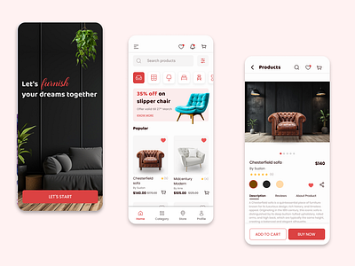 Furnish it app app ui design ui