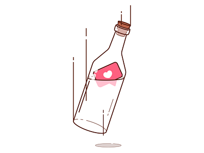 Like in a bottle bottle graphic design icon illustration like line ocean sea vector