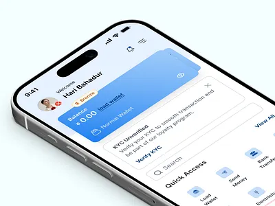Unverified Homepage UI - Mobile Wallet banking app creative layout digital wallet error state fintech homepage ui identify verification interactive ui kyc minimal mobile app design mobile banking mobile design modern design onboarding uiux design user experience user interface