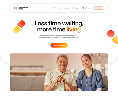 Pharmacare Drugs Web Landing Page creative design landing page ui ui design web design