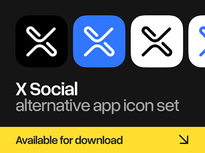 X Social Alternative App Icon Set app icon branding free gumroad icon icon design logo logo design twitter visual design x