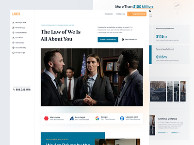 Lawto - Law Firm Website agency b2b b2c clean company dipa inhouse home page landing page law law firm legal legal website minimal modern saas startup web web design website