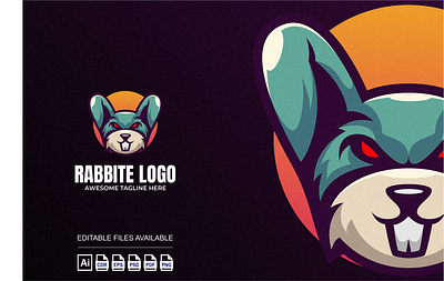 Rabbit Head Illustration Mascot Logo 3d branding colorful design graphic design illustration logo mascot rabbit