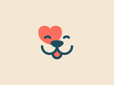 uDog dog face heart icon logo love minimal shelter smile