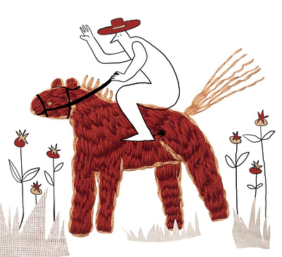 cowboy on a horse illustration