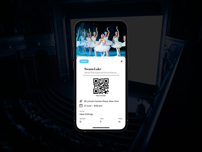 Event ticket with QR code | Daily UI Challenge 41 app event ticket mobile design qr ticket ui ui design