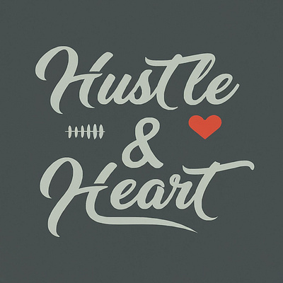 Hustle & Heart design graphic design logo t shirt text typography vector