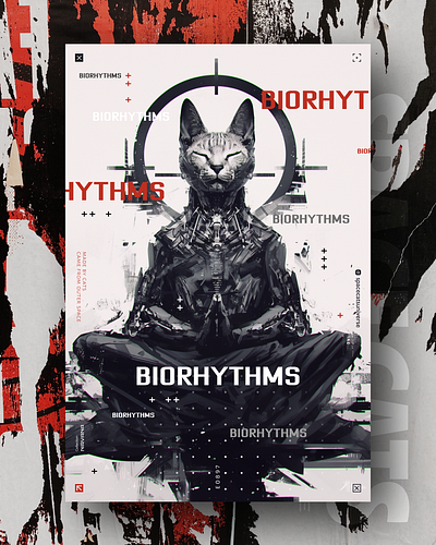 BIORHYTHMS ai branding cat daliy design illustration poster print
