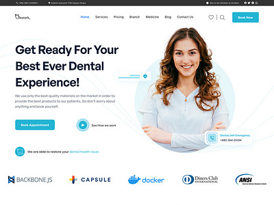 Dentist Webiste | Dentech branding figma graphic design illustrator logo photoshop ui