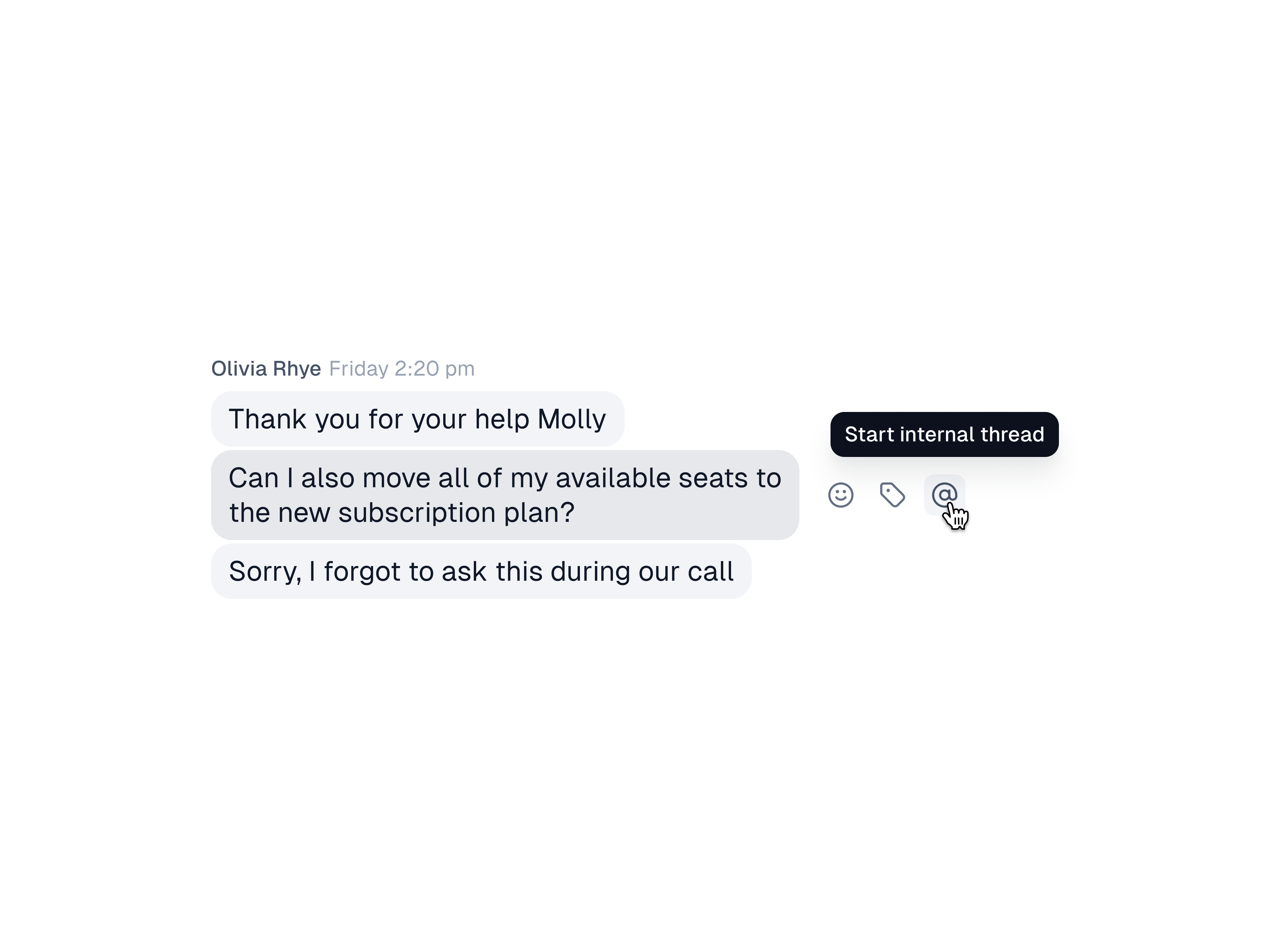 Internal chat app chat app clean comments conversation desktop inbox internal live chat menu messaging minimal notifications reply saas send simple threads ui ux