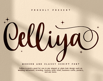 Celliya Modern Classy Script Calligraphy Font branding design font handwritten illustration italic logotype script typeface