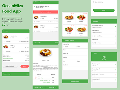 Sea Food Delivery concept food app minimal mobile ui