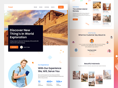 Travel Website Design Concept b2b beach design desire agency green nature landing page saas safayet ahmed travel travel page travel tour travel website travel website design trends2024 ui ux website