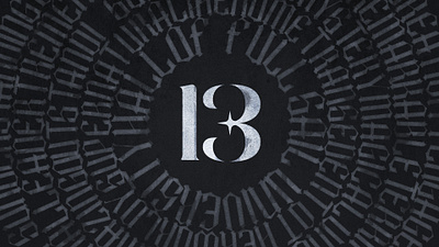 13 - Thirteen Mark 13 branding dark design event graphic design hall of fame haunted logo logotype mark number spooky supernatural thirteen type