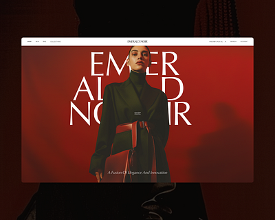 Fashion Website design ellegant fashion hero minimal red typo typography ui website women
