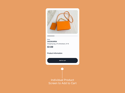 E-Commerce UI Card to Add Individual Products to Cart design ecommerce figma mobile app product shopping ui ui card ui design ui kit uiux ux ux design