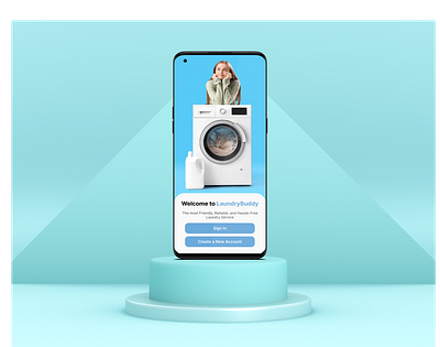Welcome Page LaundryBuddy laundry mobile ui welcome
