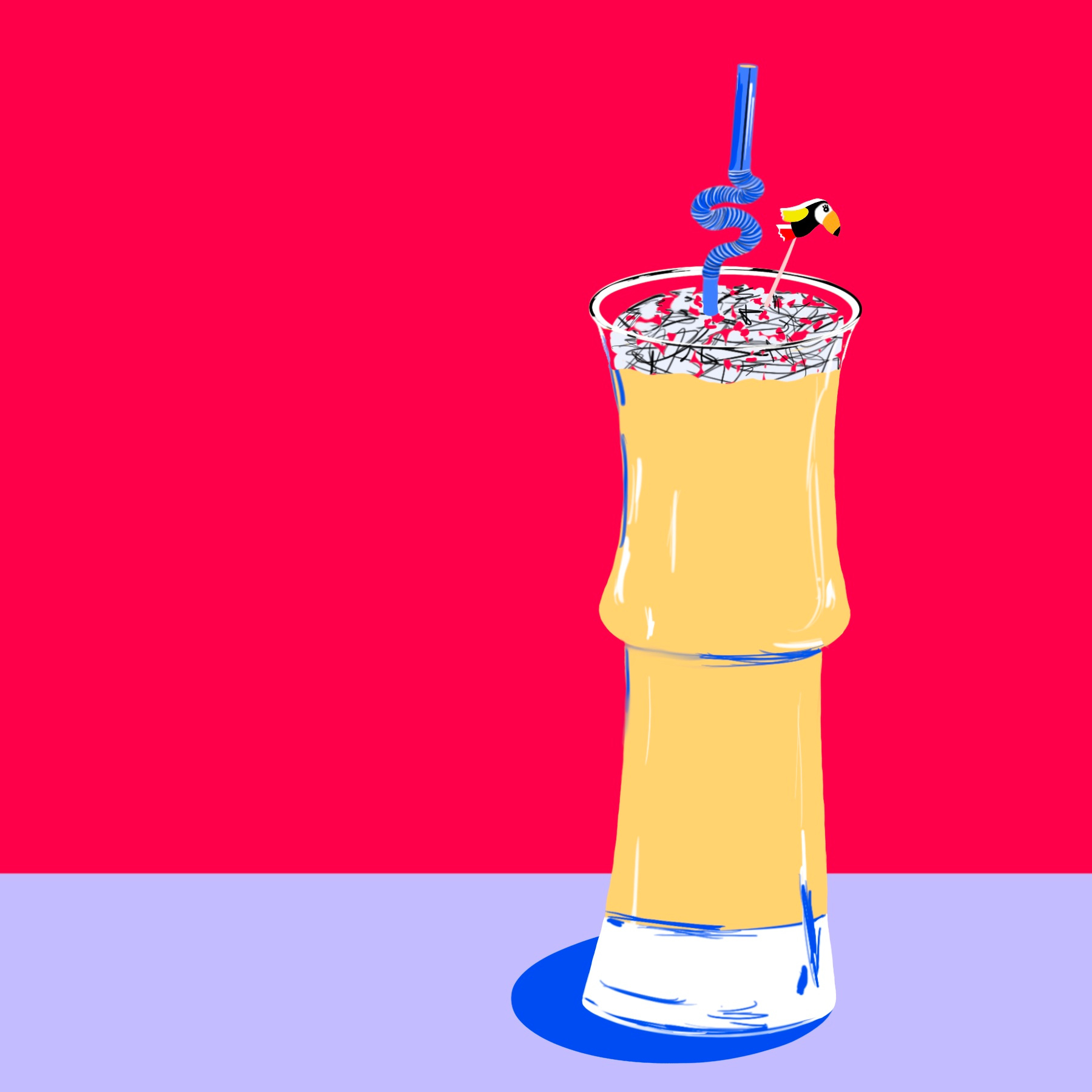 Toucan Cocktail abstract cocktails color design illustration procreate texture